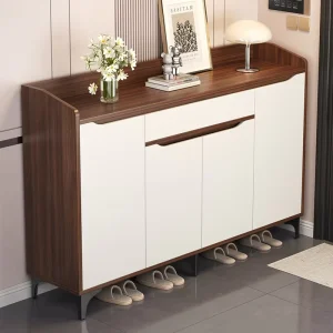 Factory Direct Modern Shoe Rack Cabinet with Drawers and Doors Clear Shoe Display Cabinet for Entryway Apartment Living Room