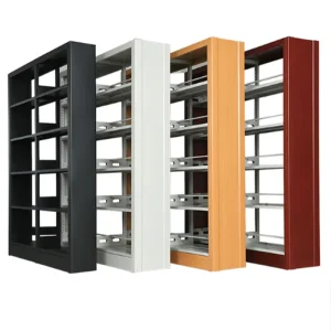 Factory Direct Modern Single Sided Steel Bookshelf Library Furniture School Storage Adjustable Shelving Units