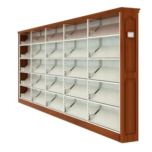Factory Direct Modern Steel and Wood Magazine Display Rack Bookshelf for School and Library Use