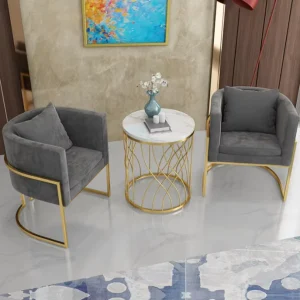 Factory Direct Modern Waiting Chair Set Velvet Nail Salon Chairs for Beauty Spa Reception Waiting Area Furniture Luxury Gold