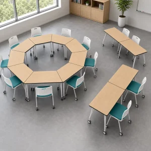 Factory Direct OEM Modular Office Table with Wheels for Meeting and Seminar Rooms