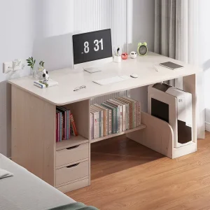 Factory Direct Price Modern Home Office Computer Desk with Drawers Writing Desk Storage Shelves for Study Room Home Office
