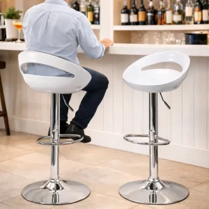 Factory Direct SYT Plastic Round Seat Adjustable Bar Stool for Rooftop Bar Swivel Bar Stools for Lounge Bar