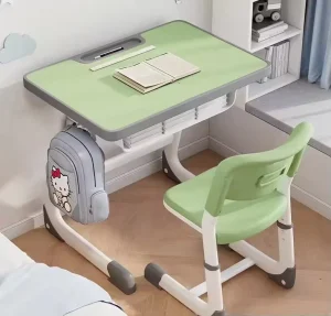 Factory Direct Sale Adjustable Comfortable Free Installation Primary School Students Home School Study Writing Desks and Chairs