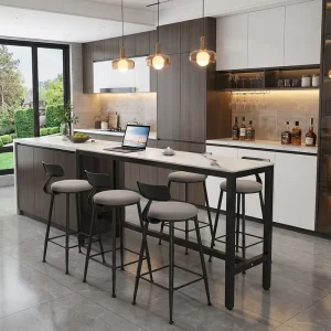 Factory Direct Sale Bar Furniture Coffee Shop Iron Table Legs High-grade Restaurant Solid Wood Bar Table