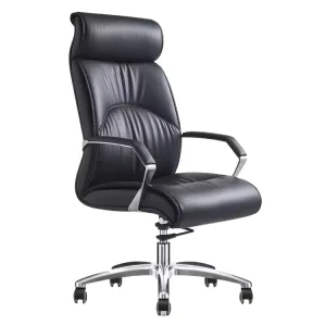 Factory Direct Sale Contemporary Genuine Leather Executive Swivel Office Chair Home Office Adjustable Height Ergonomic Design