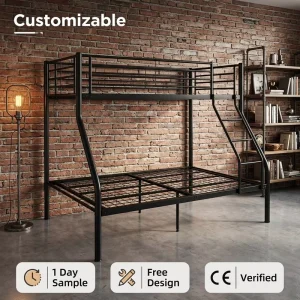 Factory Direct Sale Dormitory Heavy Duty Metal Bed Double Bunk Bed for Students