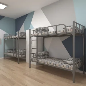 Factory Direct Sale Furniture Apartment Bunk School Student Bed Dorm Metal Customized Bedroom Sets Modern King Size Storage Bed
