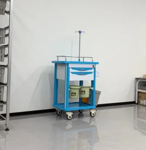 Factory Direct Sale Medical Trolley Aluminum Alloy Hospital Nursing Cart with Customizable IV Pole and Medicine Drawers