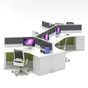 Factory Direct Sale Modern Office Cubicle 120 Degree Table Partition Open Office Partition Workstation