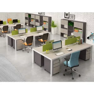 Factory Direct Sale Quality Assurance Durable Modular Office Workstation 4 People Linear Modular Office Computer Workstation
