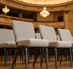 Factory Direct Sale Sillas Para Comfortable Auditorium Theater Fabric Church Chairs with Metal Frame