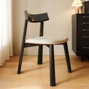 Factory Direct Sale Solid Wood Modern Design Movable Restaurant Use Padded Dining Chairs High Elastic Foam Sponge Wear resistant