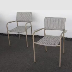 Factory Direct Sales Aluminum Alloy Rattan Outdoor Dining Chair Set for Terrace Restaurant Hotel Villa Garden Courtyard