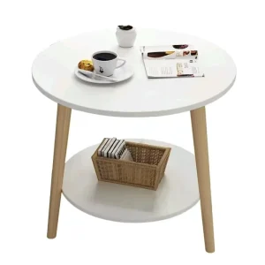 Factory Direct Sales Eco Friendly Mini Round Table Creative Simple Wood Sofa Balcony Bedside Small Table for Apartment