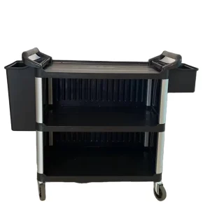 Factory Direct Sales Heavy Duty Hotel Food Service Cart Dishes Clean Storage 3 Tier Plastic Service Trolley