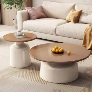 Factory Direct Sales Light Luxury Coffee Table Modern and Simple Home Italian Living Room Designer Round Cream Style