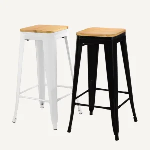 Factory Direct Sales Metal Kitchen bar Chairs bar Stools Wooded Cushion Modern High Chair Stools