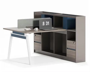 Factory Direct Sales Open Wooden Office Desk Work Station Cubicle Staff Workstation Desks Computer Table With Metal Legs