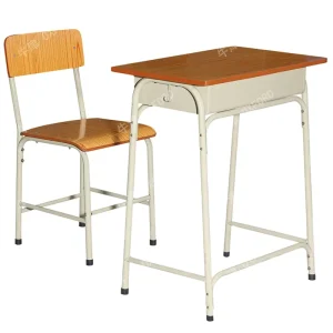 Factory Direct Sales School Furniture Students Single Desk Set Simple Table and Chair NJ 80