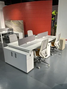 Factory Direct Sales Simple White Four Person Staff Partitioned Office Desk