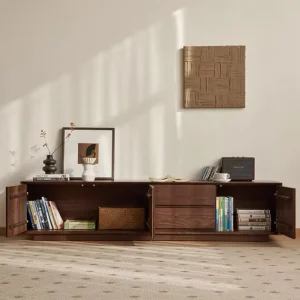 Factory Direct Sales Walnut Finish Luxury TV Stand Modern Minimalist Design Eco Friendly Bedroom Dining Living Room Furniture