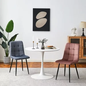 Factory Direct Sales of Blue Striped Dining Chairs for Restaurants Best-selling Stackable Velvet High-back Dining Chairs