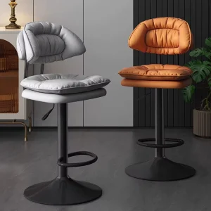 Factory Direct Sales of Orange Swivel bar Stools for Kitchens Thickened bar Stools with Backrests for Countertops