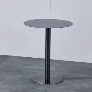 Factory Direct Sell Black Round High Dining Table Compact Versatile Style for Stylish Indoor Outdoor Bar Bistro Hotel