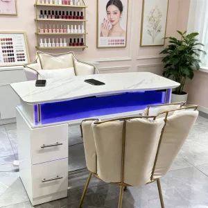 Factory Direct Sell Modern Wood Salon Nail Table with Vacuum Cleaner for Living Room & Bedroom Use