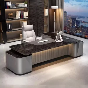Factory Direct Simple Modern Executive Boss Desk High Quality Luxury Wooden Office Table L Shape