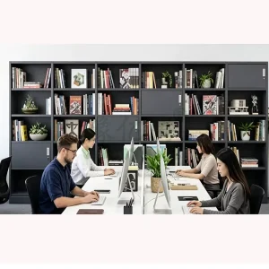 Factory Direct Steel Bookcase Adjustable Metal Bookshelf Custom Size Color for Distributor
