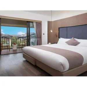 Factory Direct Supply Custom Contemporary Oak Solid Wood Eco-Friendly Durable Hotel Furniture Bespoke Wyndham Bedroom Sets Yuan