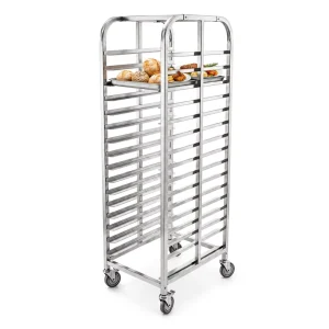 Factory Direct Supply Mobile Baking Tray Trolley Stainless Steel Hand Push Food Cart Stainless Steel Trolley with Wheels