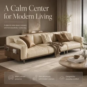 Factory Direct Supply Modern Nordic Minimalist Living Room Leather Sofa Set 2 Single Seaters + 1 Four Seater Sofa Hotels