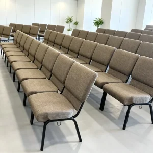 Factory Direct Supply Modern Theater Church Worship Chairs Interlocking Custom Fabric Color Padded Stackable Commercial Use