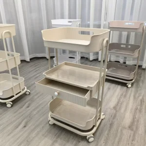 Factory Direct Versatile Salon Trolley Durable Private Makeup Storage Cart With Sliding Drawer