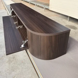 Factory Direct Wall Mounted Japandi Dark Walnut Texture TV Cabinet Minimalist Living Room Media Console Entertainment Unit