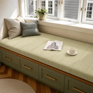 Factory Direct Window Seat Cushion Custom Length 100% Cotton Foam Filled Ergonomic Bench Pad OEM ODM