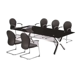 Factory Directly Sale Glass Rectangular Meeting Table Office Furniture Conference Desk