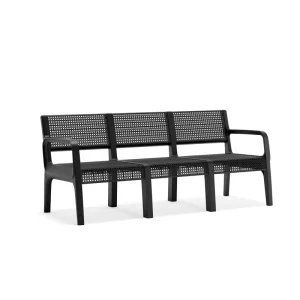 Factory Durable Plastic Outdoor 3 seater Sofa Stackable Indoor Outdoor Leisure Outdoor 3 seater Sofa for Home Hotel