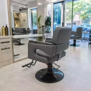 Factory Durable Stainless Steel Leather Barber Chair 360 Swivel Lifting Salon Chair for Hair Cutting Perm Dye Shop