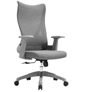 Factory Ergonomic Mesh Office Chair Nylon Frame with Fixed Armrest Comfortable Adjustable Swivel Desk Chair for Home Computer