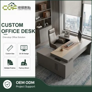 Factory Ergonomic Modern Office Desk Furniture Luxury Executive Office Desk Modular Wood Office Desk Set