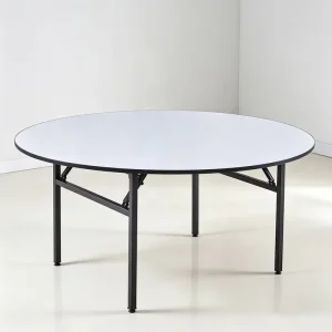 Factory Farmhouse Park Style Hotel Round Banquet Table 160cm Plywood Top Foldable Portable for Restaurants and Events