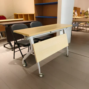 Factory Foldable Office Desk Table Training Table Meeting Room Folding Table Training Desk Chairs Set with Wheels