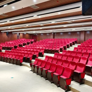 Factory Folding Theater Seats Auditorium Hall Chairs Plastic Church Chairs with Writing Board