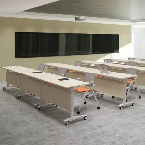 Factory Folding Training Conference Room Tables Table With Chair Training Foldable Meeting Table Stackable Folding Office Desk