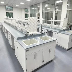 Factory Full Steel Laboratory Bench Acid and Alkali Resistant Lab Table with Sink and Faucet