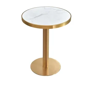 Factory Furniture Gold Stainless Steel Dining Cafe Marble Tables High Quality Bar Club Table